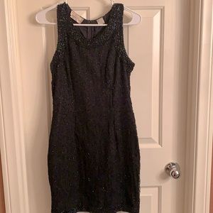 Laurence Kazan Silk Black Mini Dress